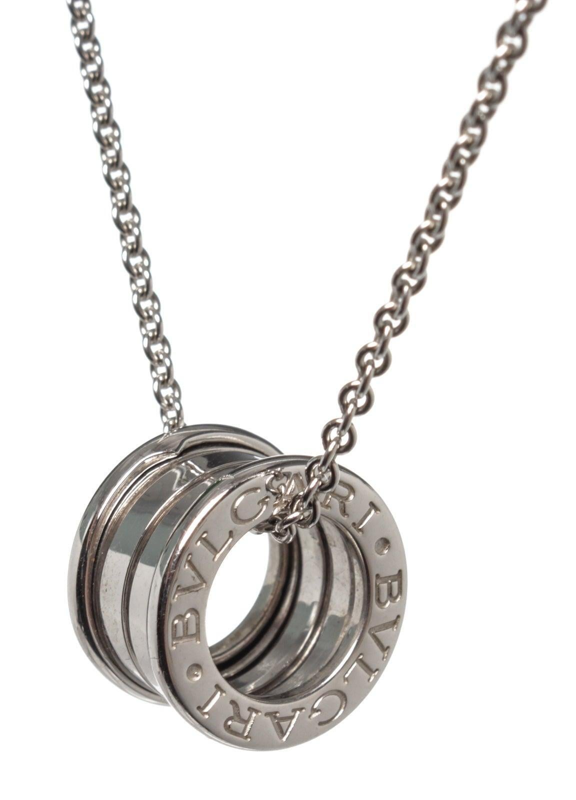 Bvlgari Silver B.Zero 1 Pendant Necklace with silver-tone hardware.

50055MSC