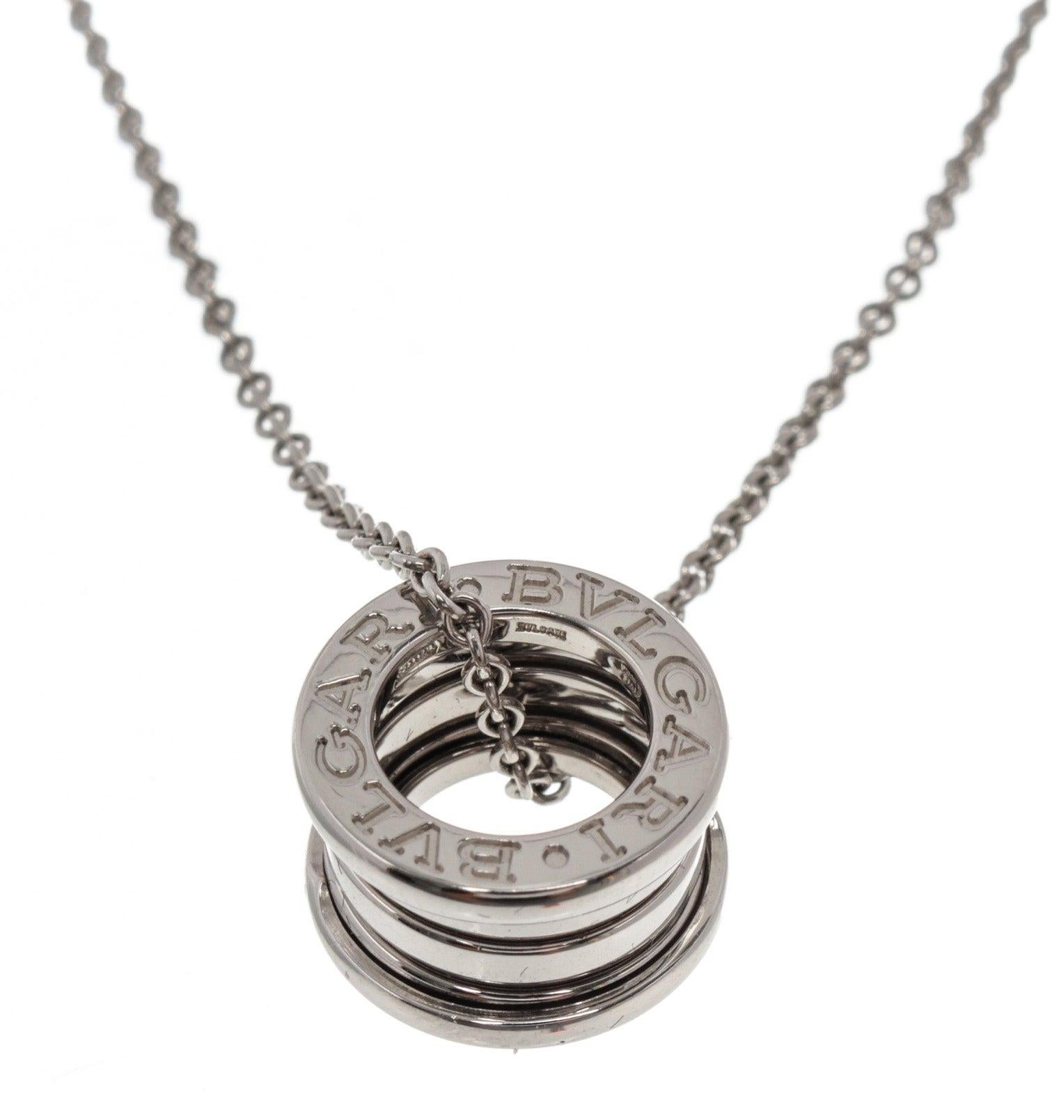 Bvlgari Silver B.Zero 1 Pendant Necklace with silver-tone hardware.

50054MSC