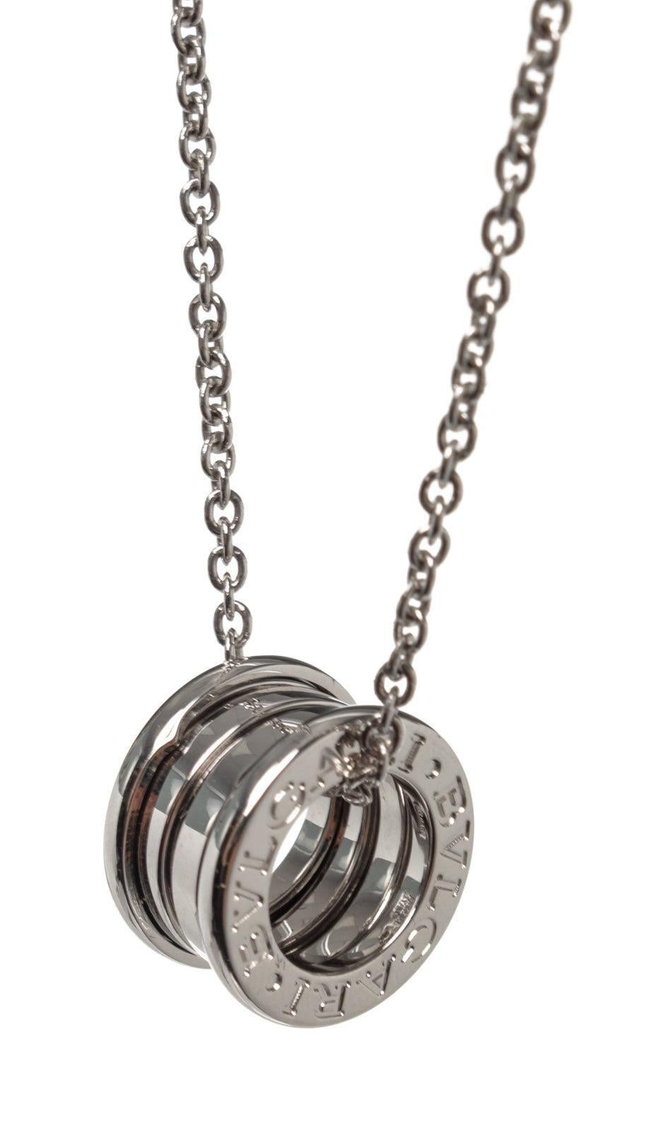 Bvlgari Silver B.Zero 1 Pendant Necklace In Good Condition In Irvine, CA