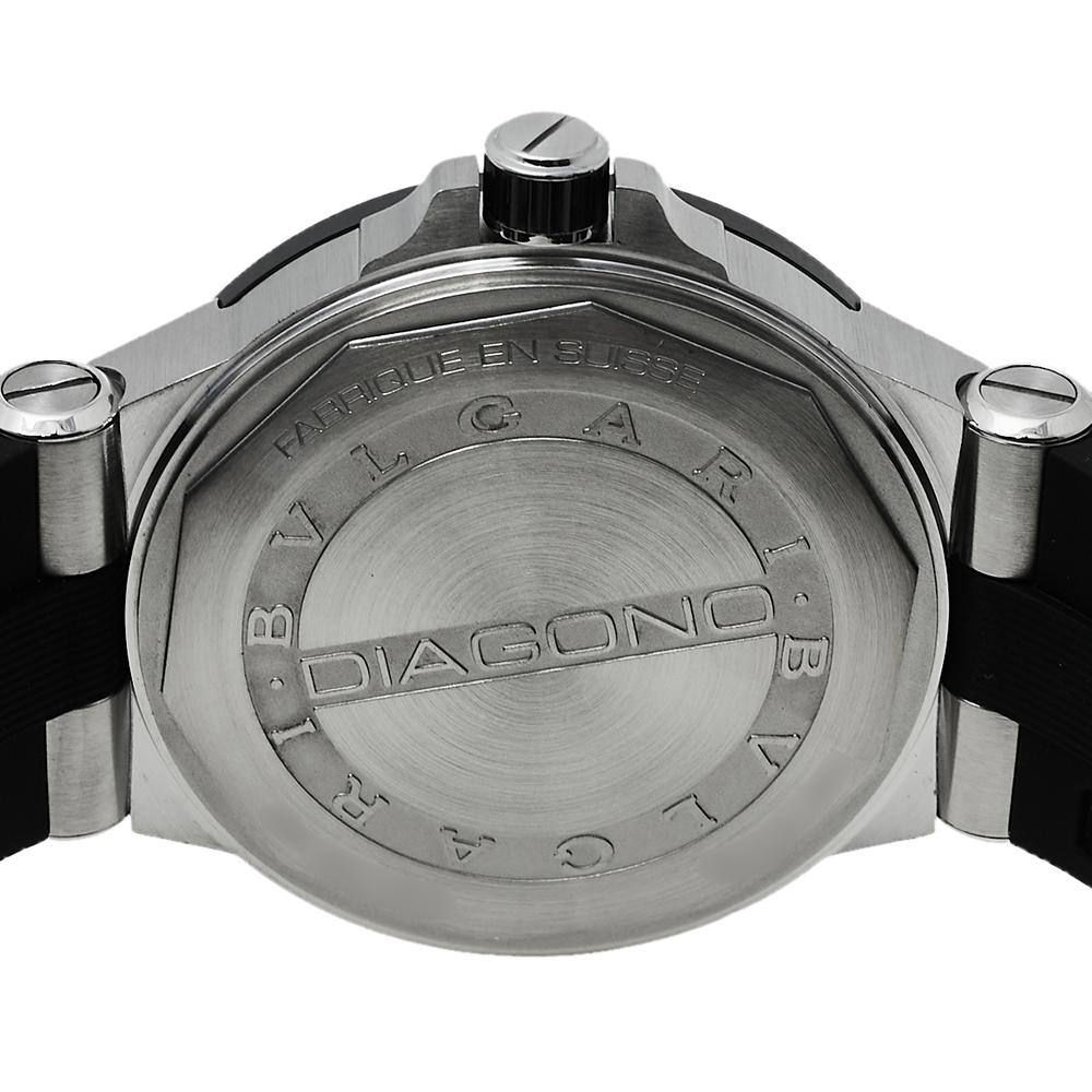 Bvlgari Silver Ceramic Diagono 102252 Automatic Men's Wristwatch 42 mm In Excellent Condition In Dubai, Al Qouz 2