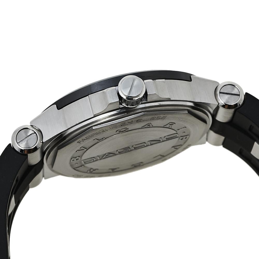 Bvlgari Silver Ceramic Diagono 102252 Automatic Men's Wristwatch 42 mm 3