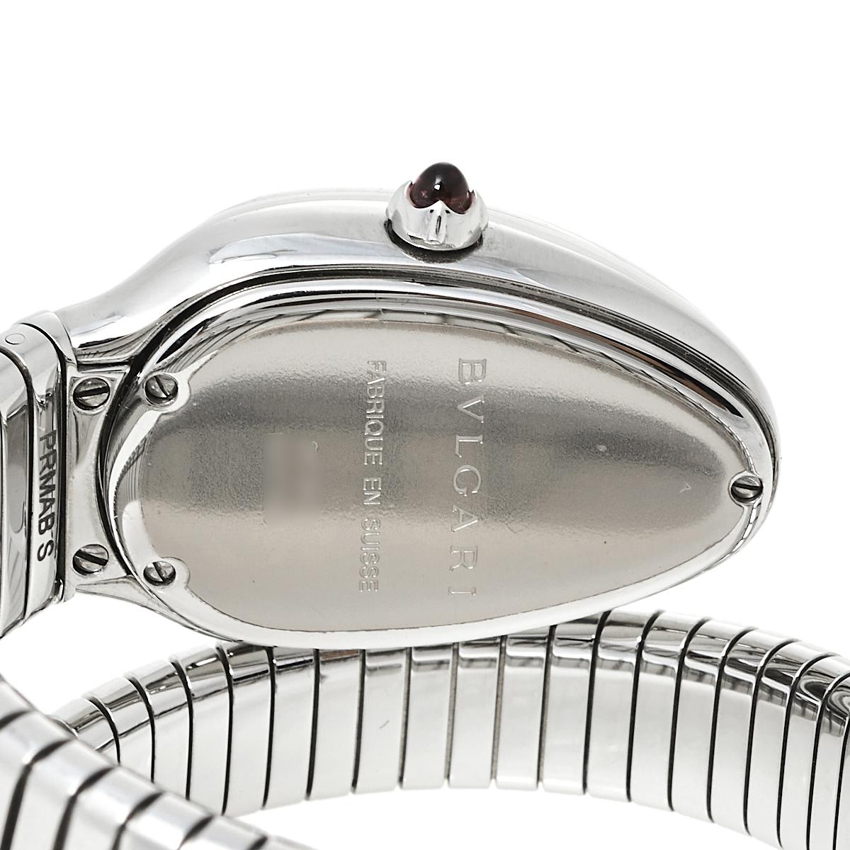 Bvlgari Silver Guilloché Soleil Stainless Steel Diamond Women's Wristwatch 35 mm 2