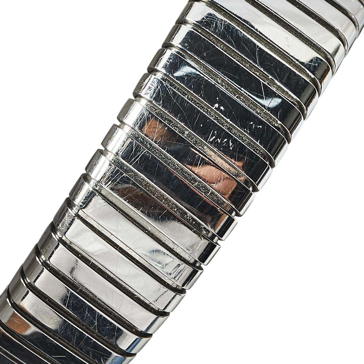 Bvlgari Silver Guilloché Soleil Stainless Steel Diamond Women's Wristwatch 35 mm 3