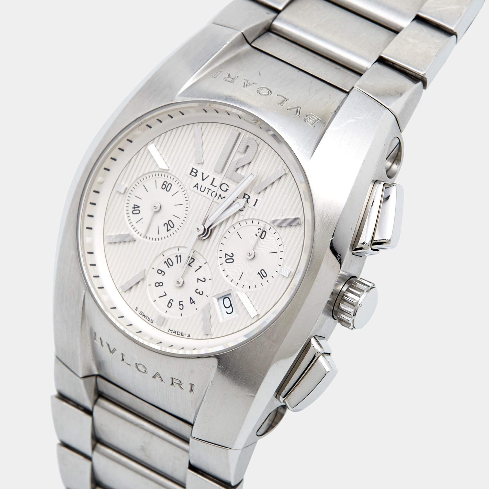 Bvlgari Montre-bracelet pour homme Ergon EG 35 S CH en argent et acier inoxydable, 35 mm en vente 7