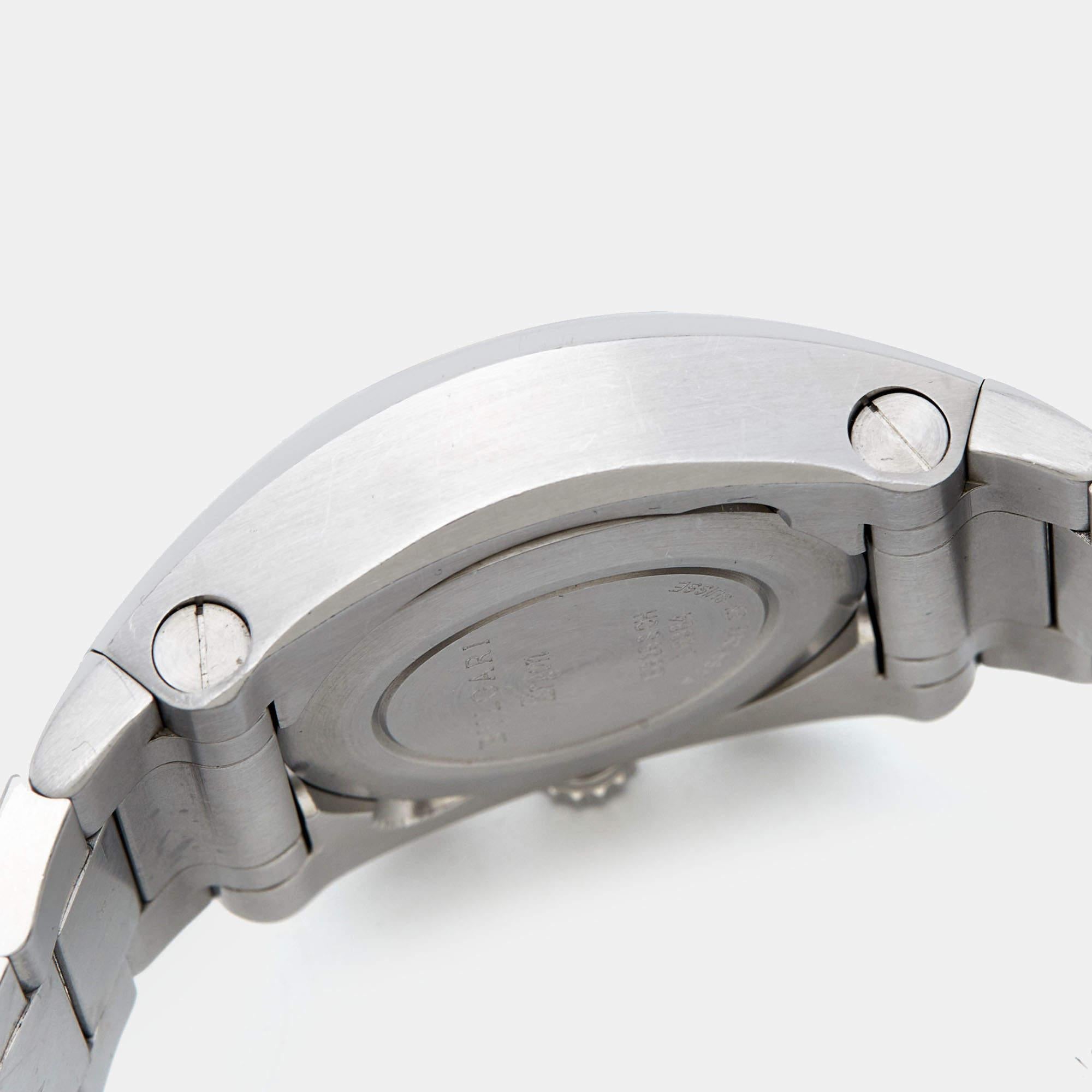 Bvlgari Silver Stainless Steel Ergon EG 35 S CH Men's Wristwatch 35 mm In Good Condition For Sale In Dubai, Al Qouz 2