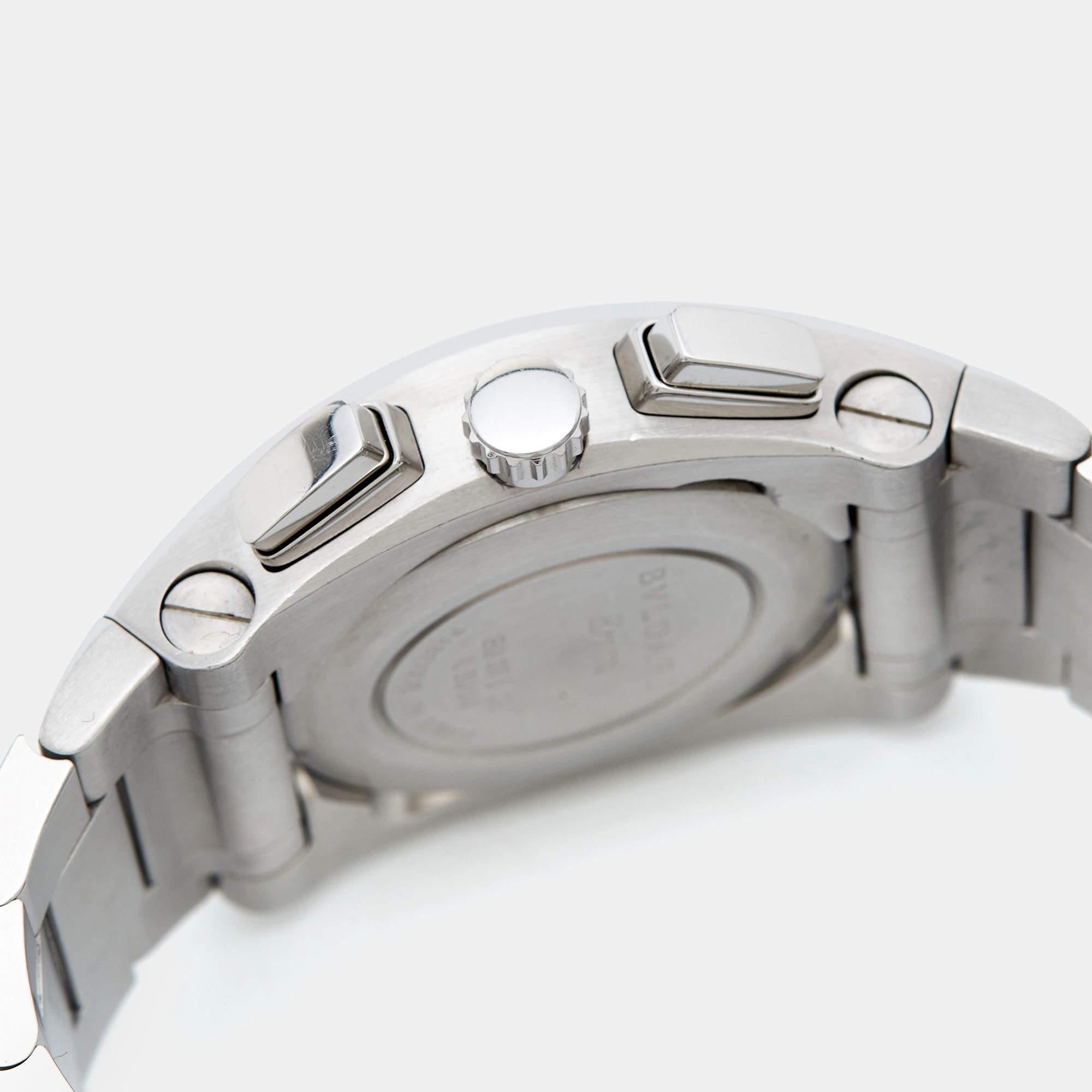 Bvlgari Montre-bracelet pour homme Ergon EG 35 S CH en argent et acier inoxydable, 35 mm en vente 4