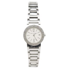 Bvlgari Silber Weiß Bvlgari Bvlgari BB26SS Damen-Armbanduhr 26 mm