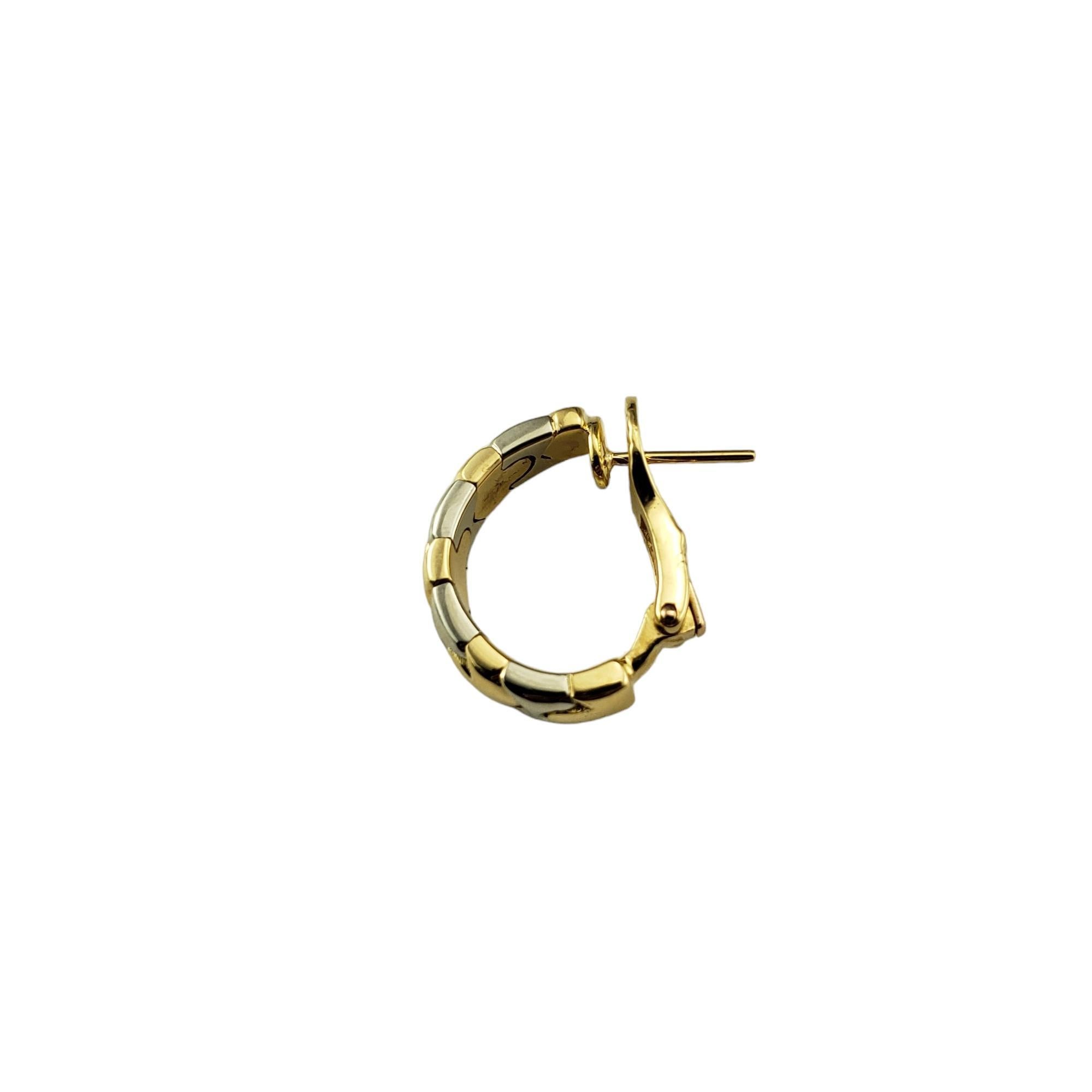 Women's Bvlgari Single 18K Two Tone Gold Hoop Earring #17116 For Sale