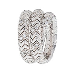 Bvlgari Sipga 18K White Gold Spiga Diamond Wrap Ring