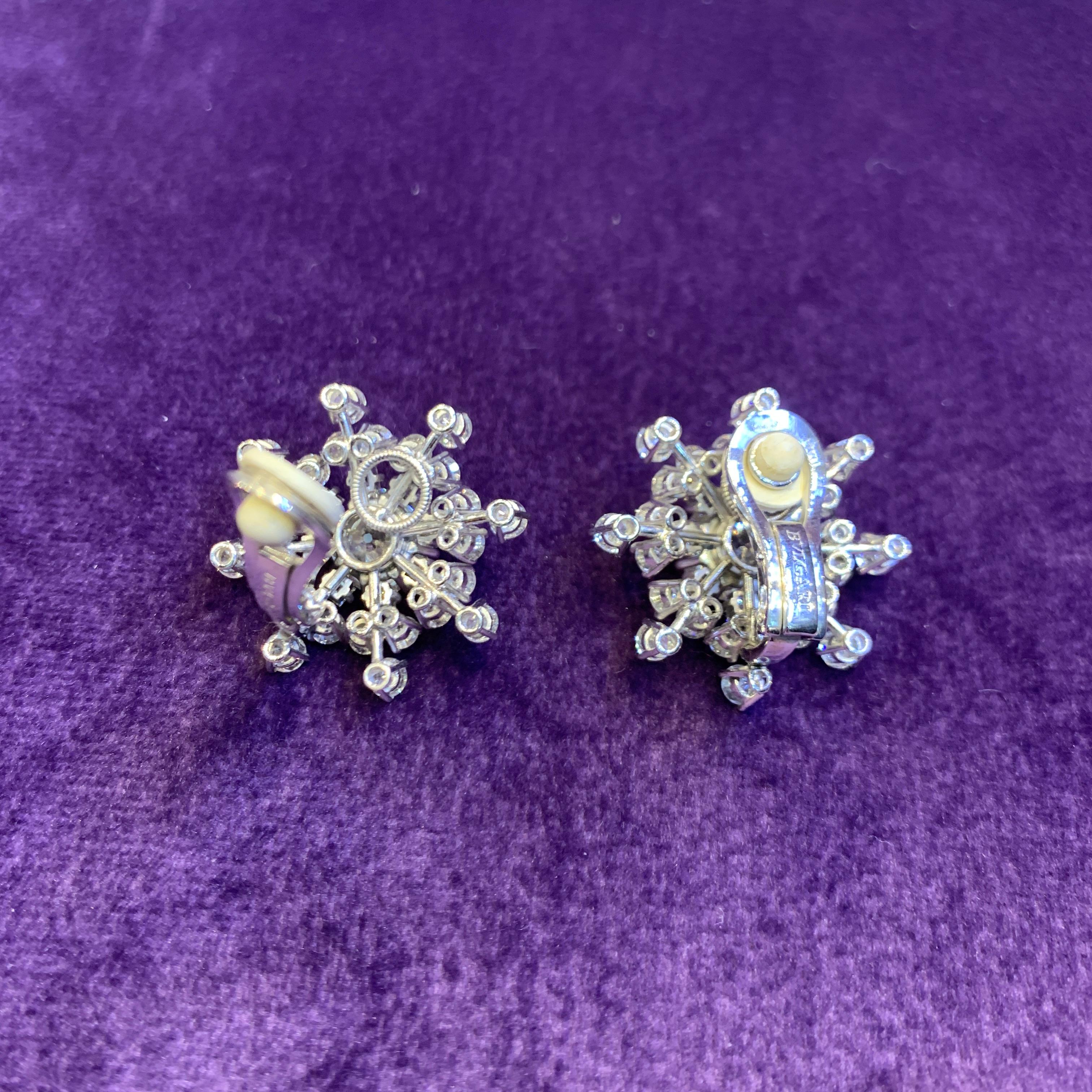 Bvlgari Snowflake Diamond Earrings For Sale 3