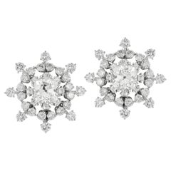 Vintage Bvlgari Snowflake Diamond Earrings