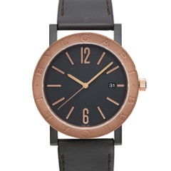 Bvlgari Solotempo 41mm Steel Bronze Black Dial Automatic Men Watch 102931