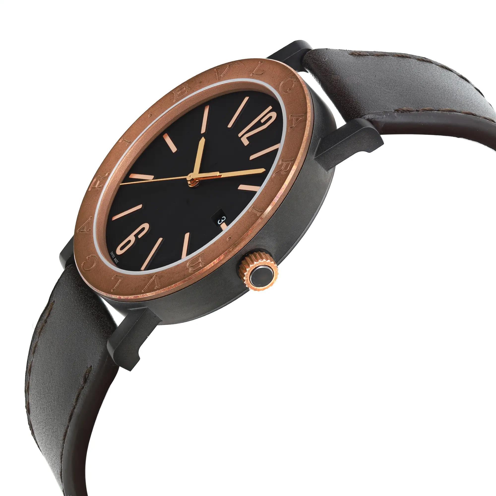 Bvlgari Solotempo 41mm Steel Bronze Black Dial Automatic Men Watch 102931 In New Condition For Sale In New York, NY