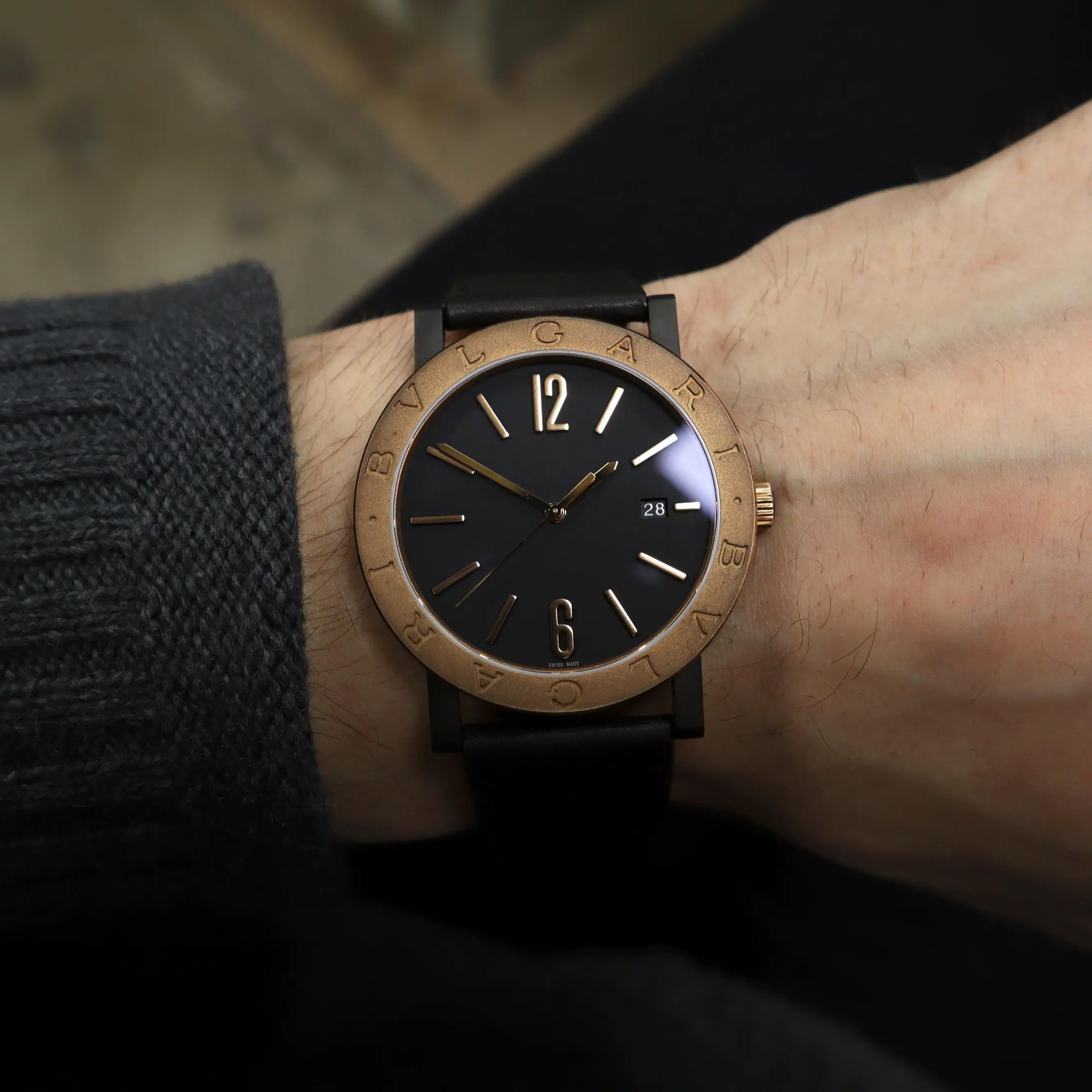 Bvlgari Solotempo 41mm Steel Bronze Black Dial Automatic Men Watch 102931 For Sale 1