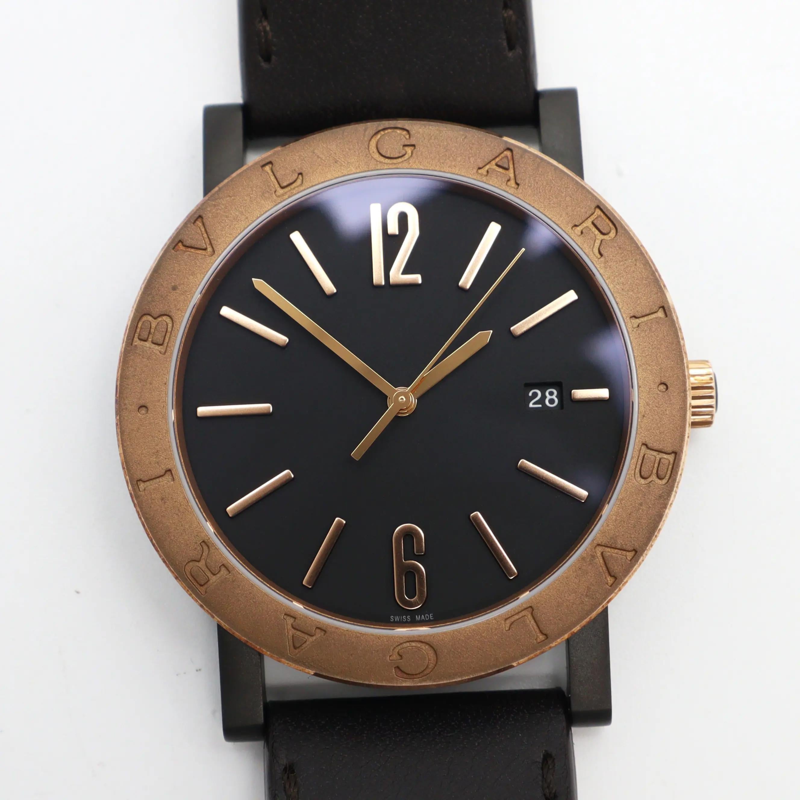 Bvlgari Solotempo 41mm Steel Bronze Black Dial Automatic Men Watch 102931 For Sale 2