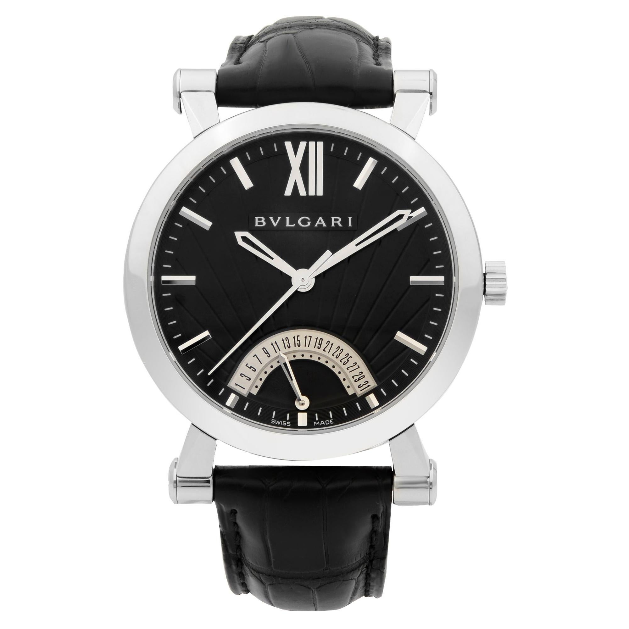 Bvlgari Sotirio Retrograde Steel Black Dial Automatic Men's Watch SB42SDR For Sale
