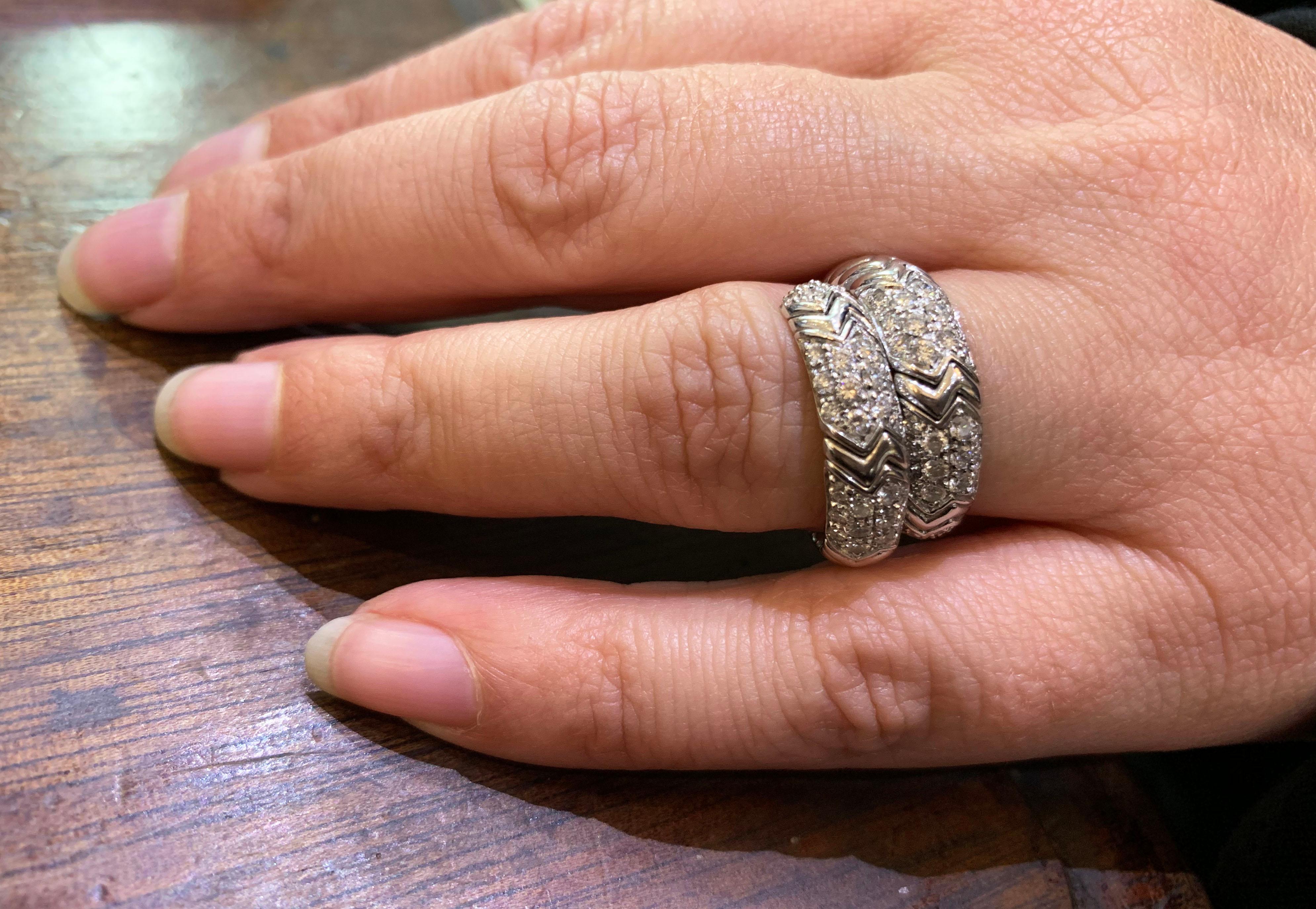 Women's Bvlgari Spiga 18 Carat white Gold Ring