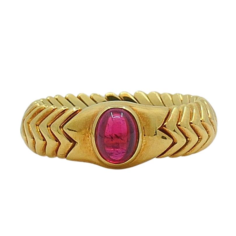 Bvlgari  Anello Spiga con tormalina in oro 18 carati In condizioni ottime a Beverly Hills, CA