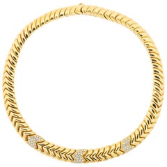 Bvlgari Spiga Diamond Gold Necklace