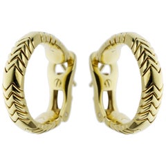 Bvlgari Spiga Vintage Gelbgold Creolen Ohrringe