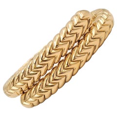 Bvlgari 'Spiga' Yellow Gold Flexible Wrap Bracelet