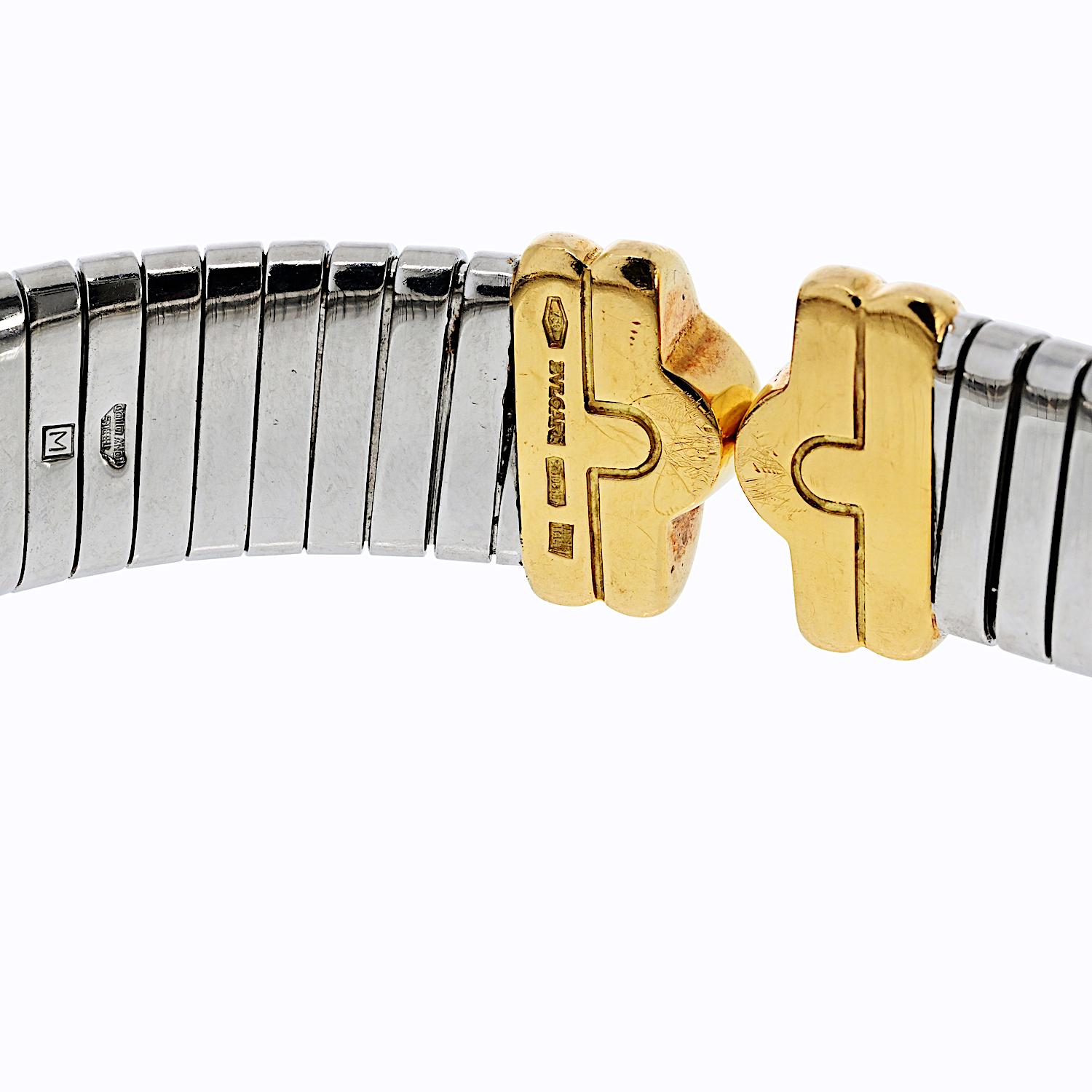 Bracciale Parentesi Bvlgari in acciaio e oro in vendita 1