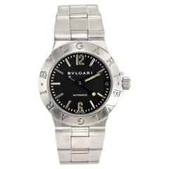 Montre-bracelet automatique Diagono Bvlgari en acier inoxydable, circa 1995