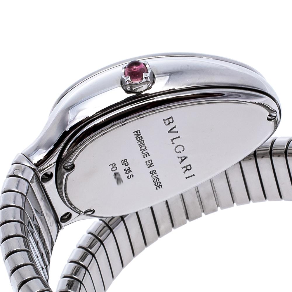 Bvlgari Stainless Steel Diamond Serpenti Tubogas 101910 Women's Wristwatch 35 mm 1