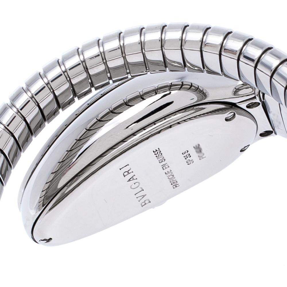 Bvlgari Stainless Steel Diamond Serpenti Tubogas 101910 Women's Wristwatch 35 mm 2