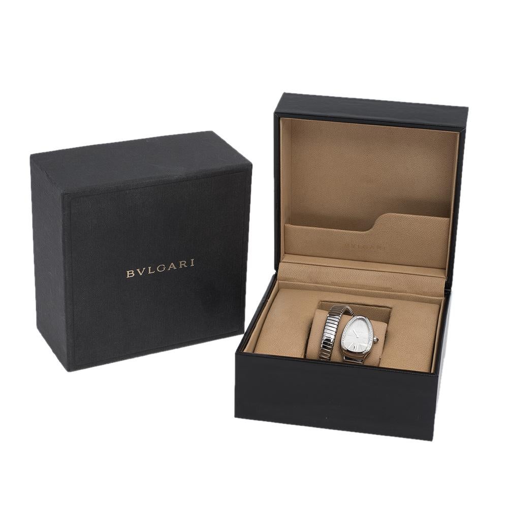 Bvlgari Stainless Steel Diamond Serpenti Tubogas 101910 Women's Wristwatch 35 mm 3