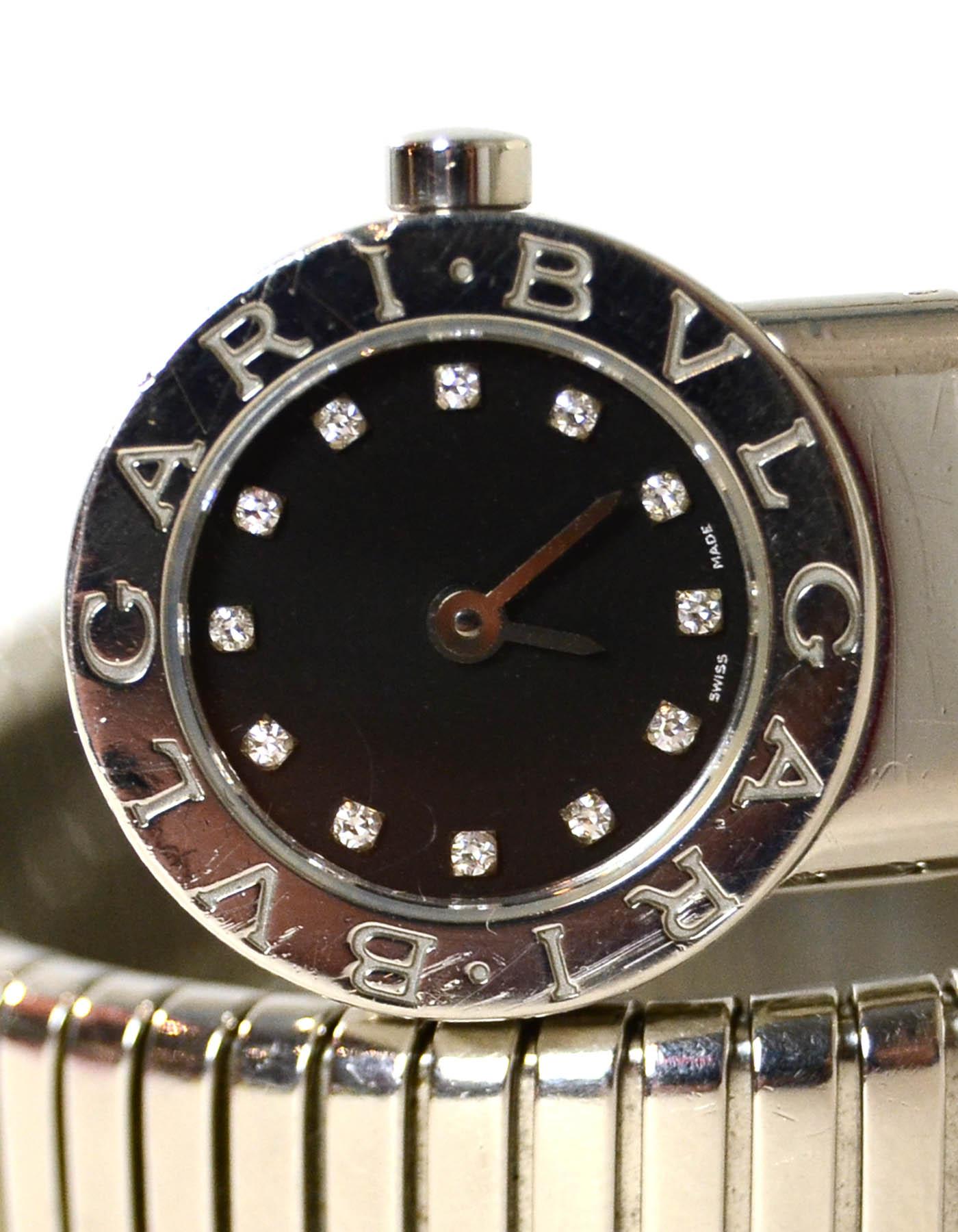 Bvlgari Stainless Steel & Diamond Serpenti Tubogas Watch BB 19 1TS 1