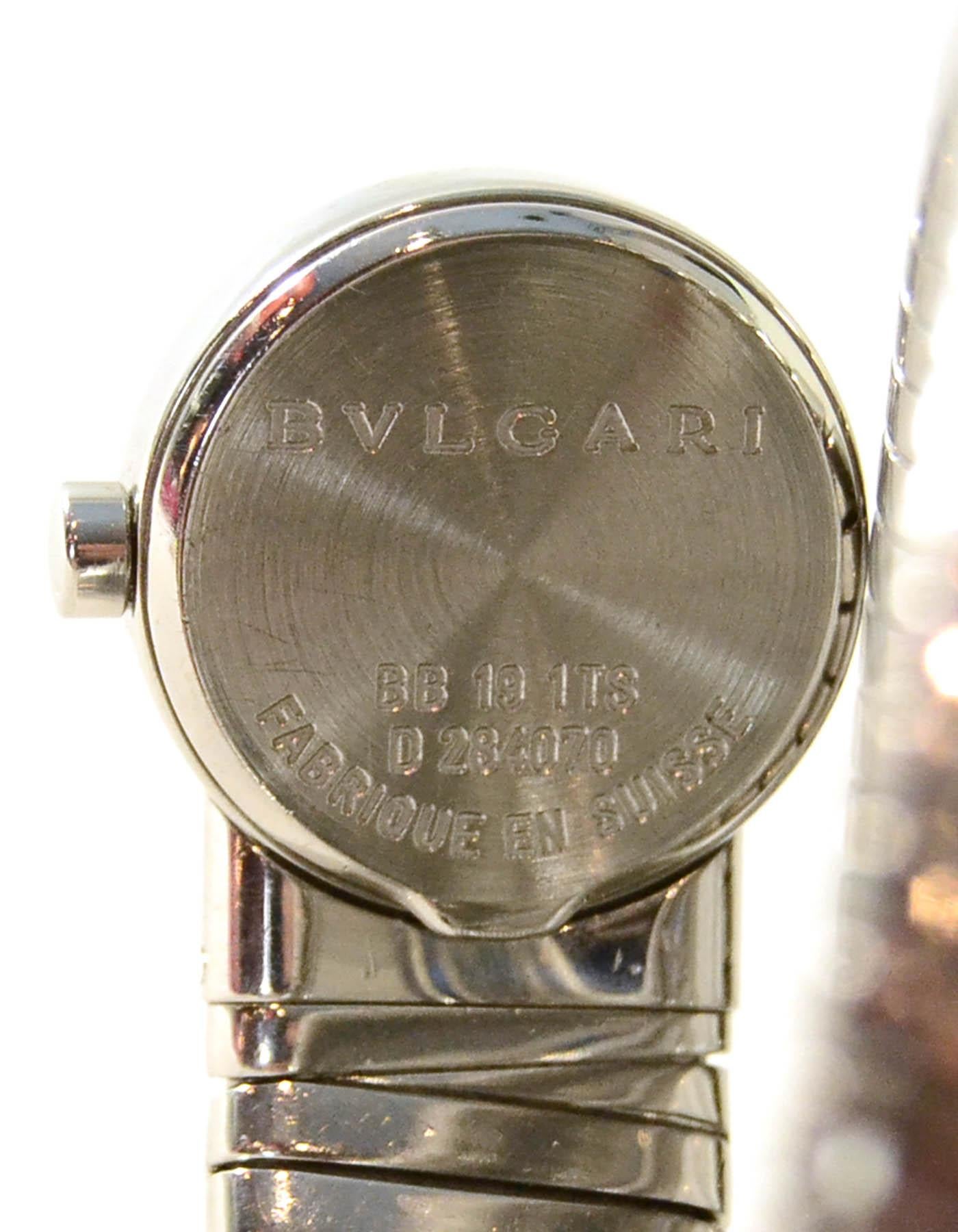 Bvlgari Stainless Steel & Diamond Serpenti Tubogas Watch BB 19 1TS 2