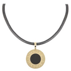Bvlgari Steel & Yellow Gold Tondo Reversible Onyx Pendant