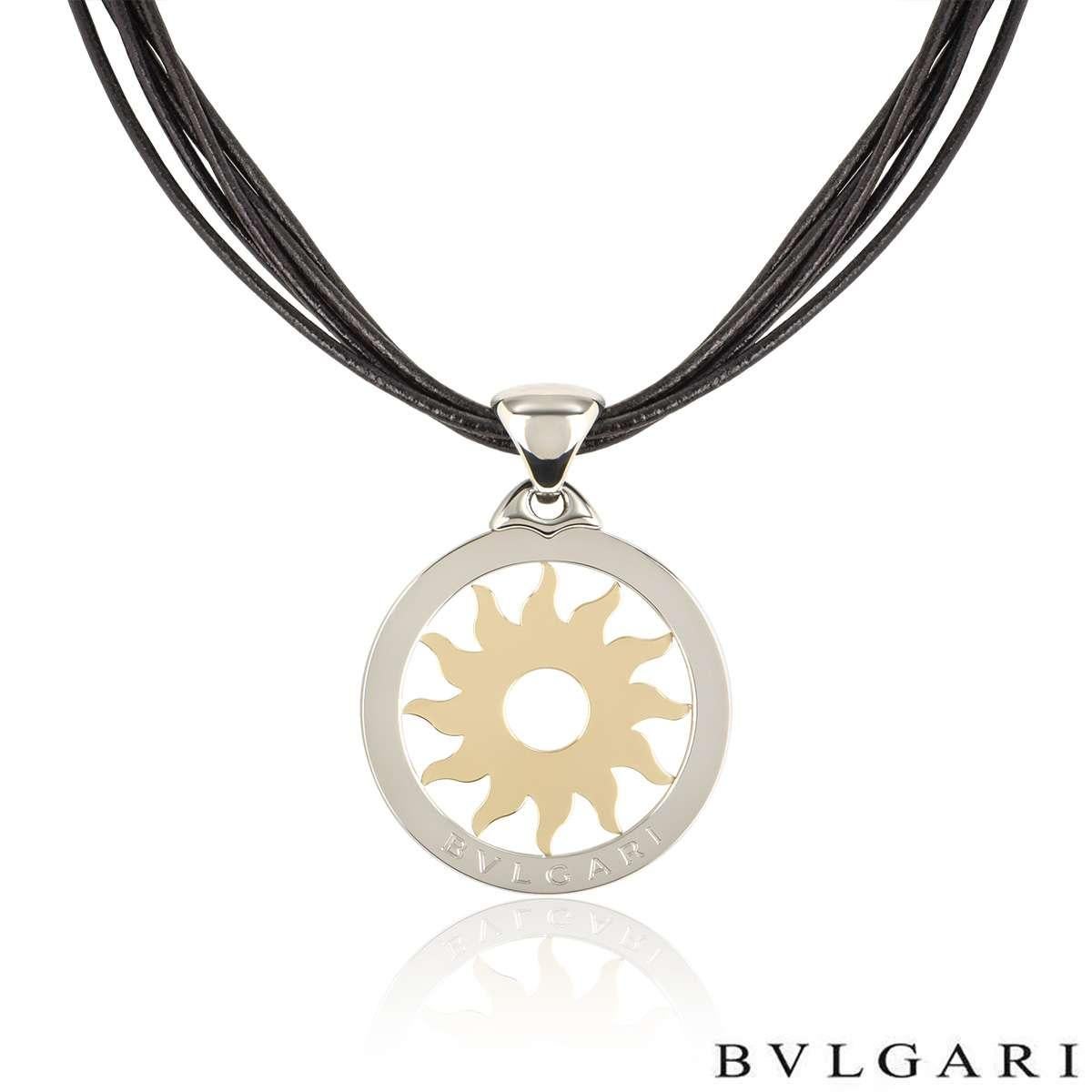 Bvlgari Steel and Yellow Gold Tondo Sun Pendant In Excellent Condition In Mayfair, London, London