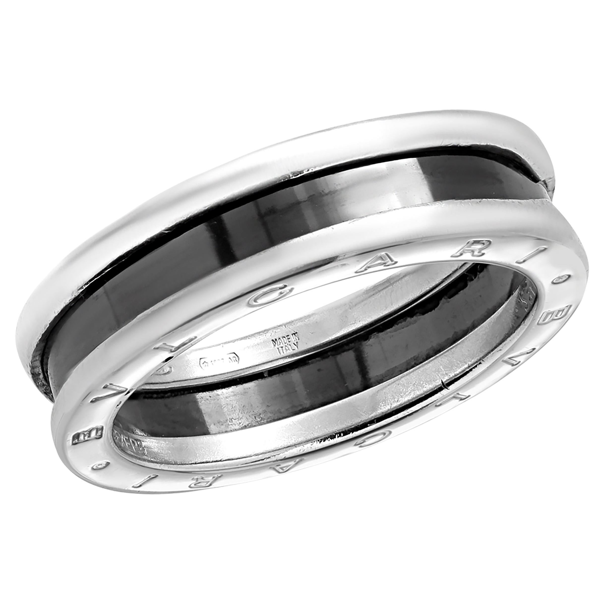 Vintage Bvlgari Sterling Silver and Black Ceramic "Save the Children" Band  For Sale at 1stDibs
