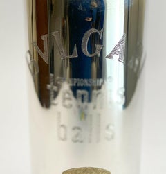 Bvlgari Sterling Silver & Etched Gilt Tennis Ball Container