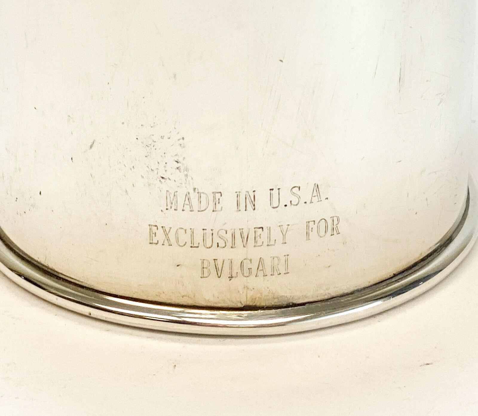 Late 20th Century Bvlgari Sterling Silver & Etched Gilt Tennis Ball Container For Sale