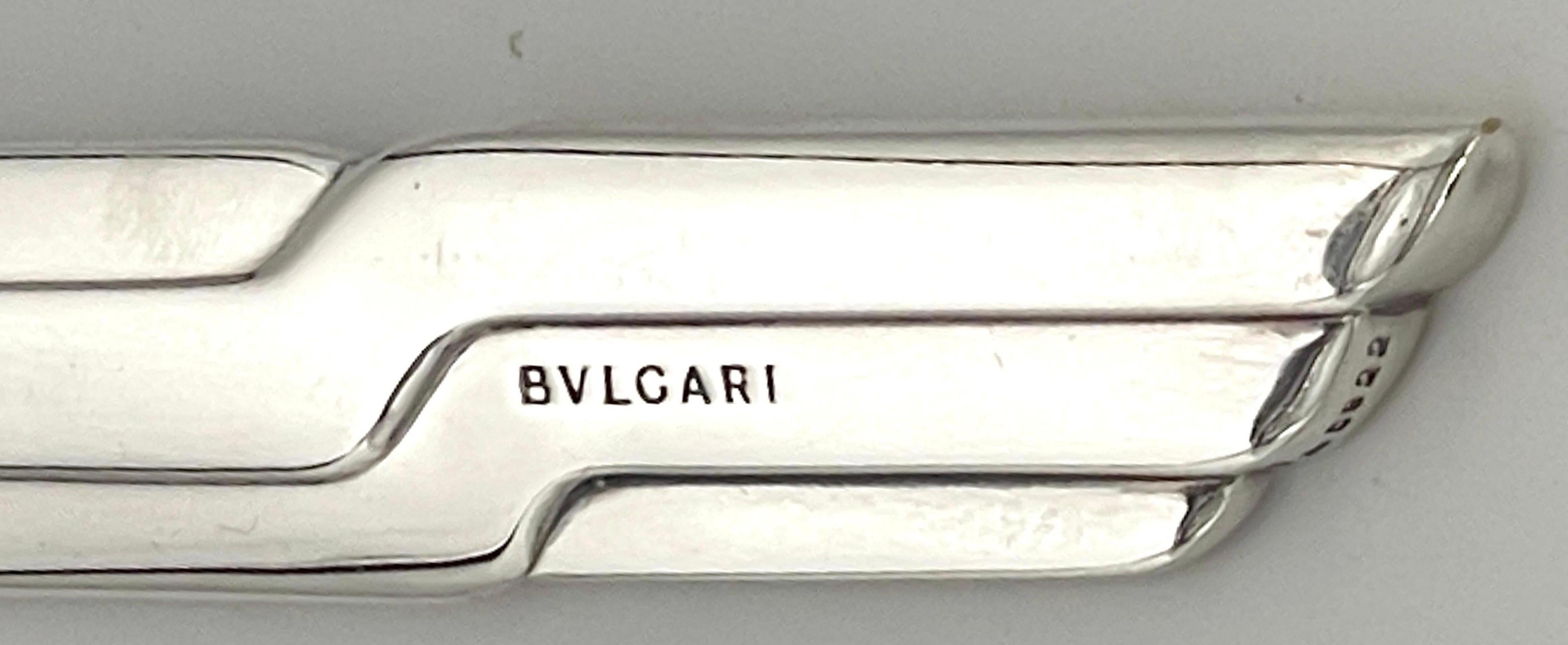 Cast Bvlgari Sterling Silver Modern Sculptural Letter Opener / 'Tagliacarte in Argent For Sale