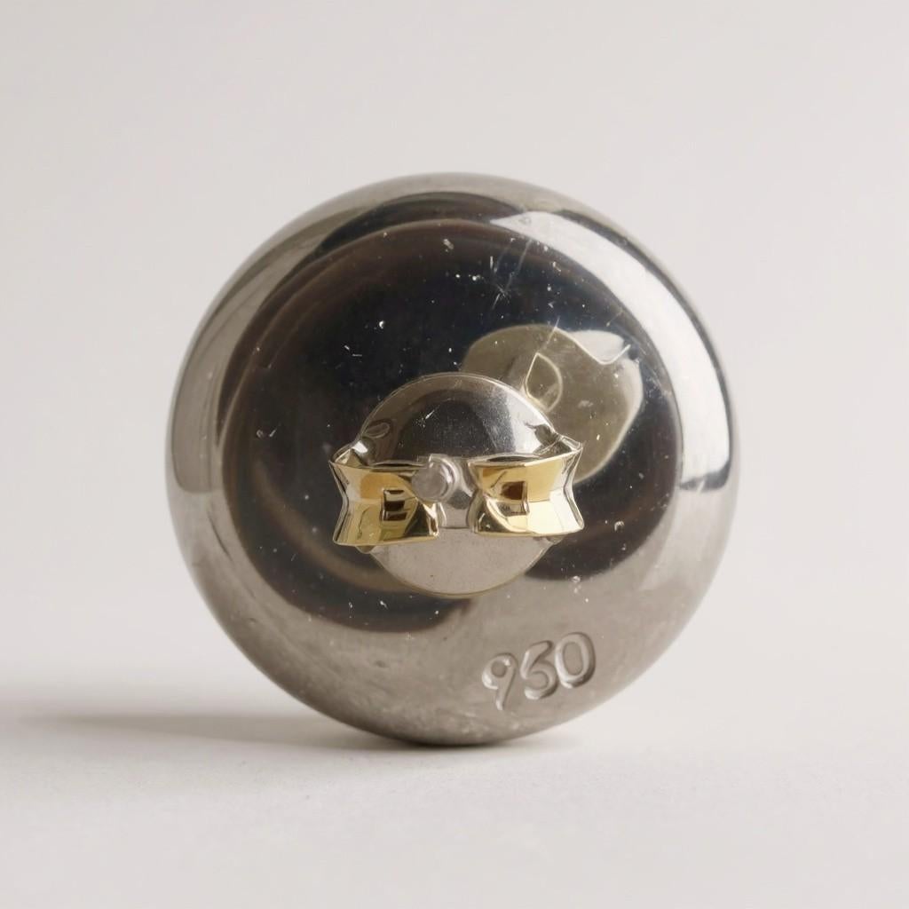 Bvlgari-style 950 Silver and Onyx Stud Earrings: For Sale 1