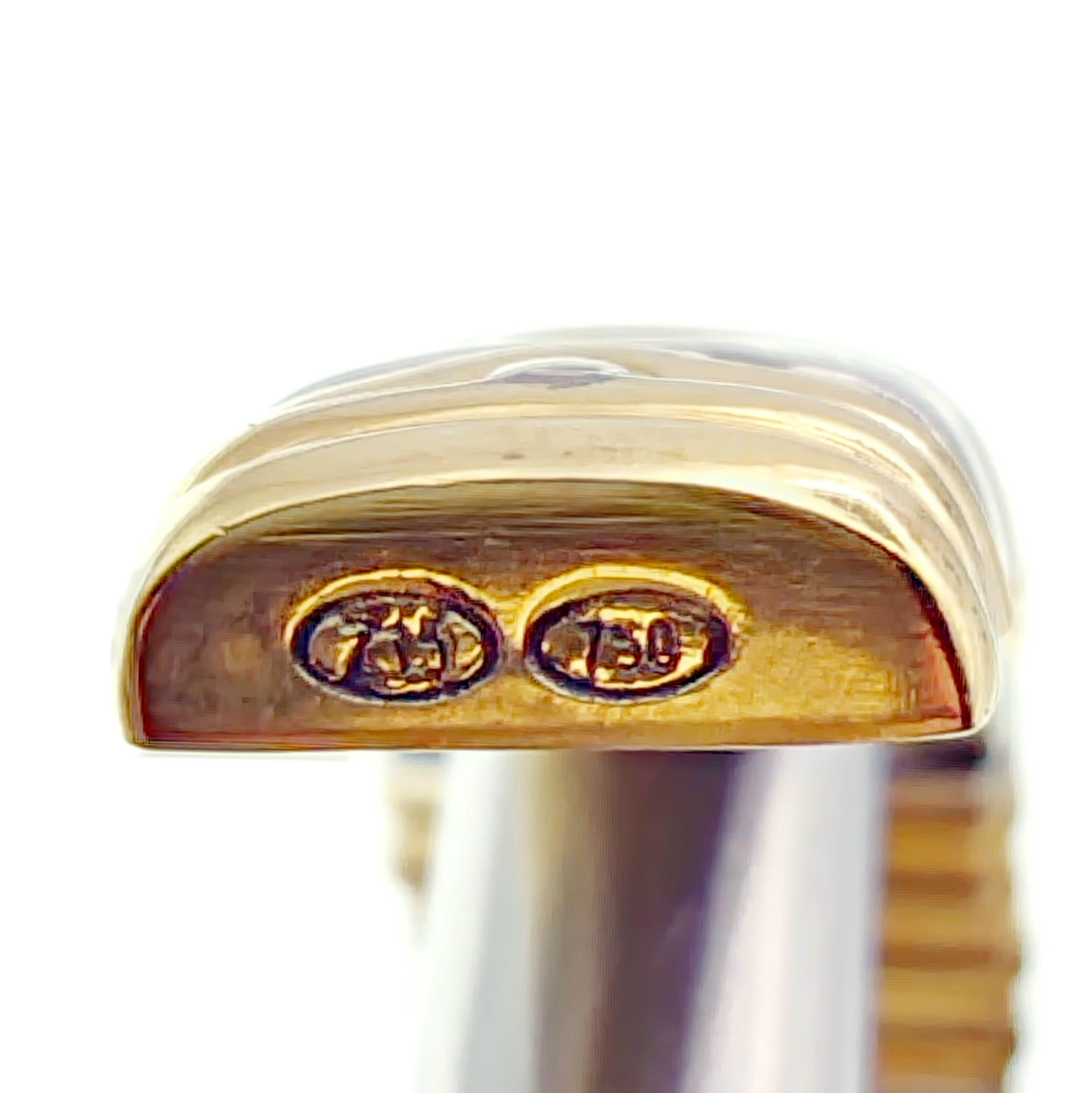 Bracelet à charnières Parentesi de style Bvlgari en or 18 carats et acier Unisexe en vente