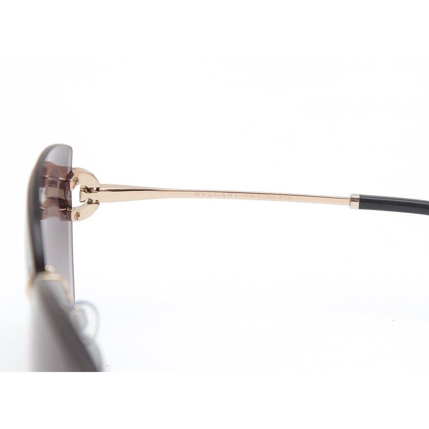 Donna Occhiali da sole BVLGARI Grigio Lente Gradiente Senza Cerchi Cristalli Oro 6166B 2014/8G NIB