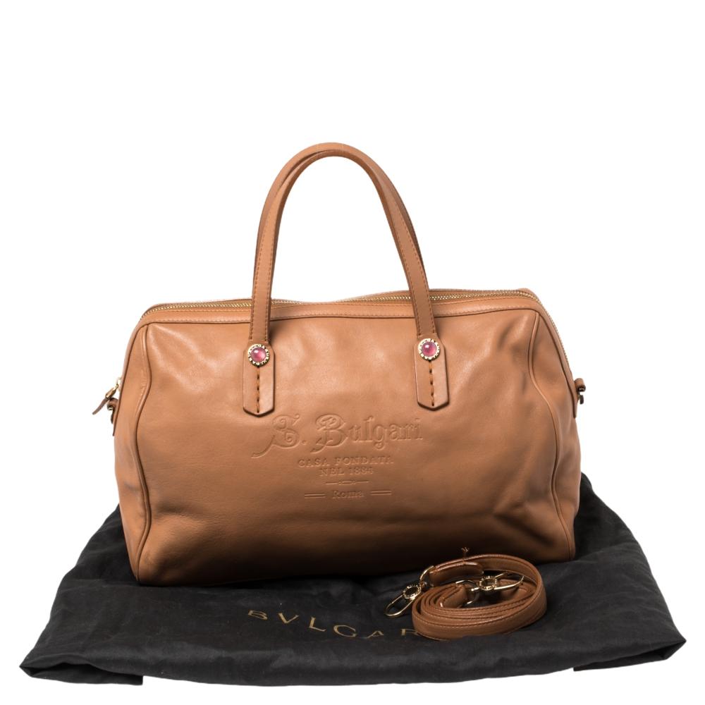 Bvlgari Tan Leather Casa Fondata Satchel 6