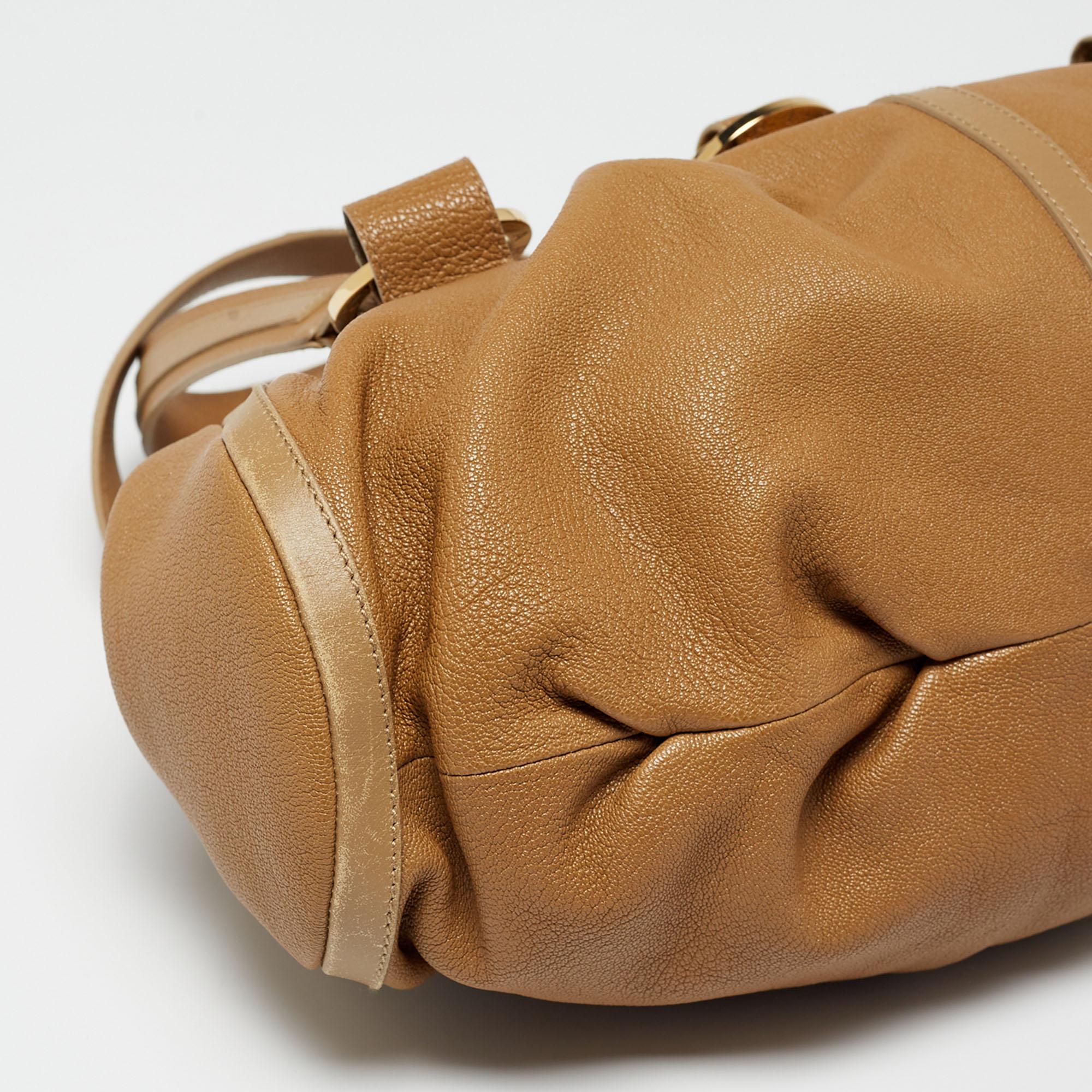 Bvlgari Tan Leather Chandra Shoulder Bag 2
