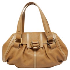 Used Bvlgari Tan Leather Chandra Shoulder Bag