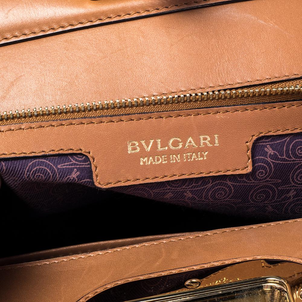 Bvlgari Tan Leather Isabella Rossellini Top Handle Bag 4