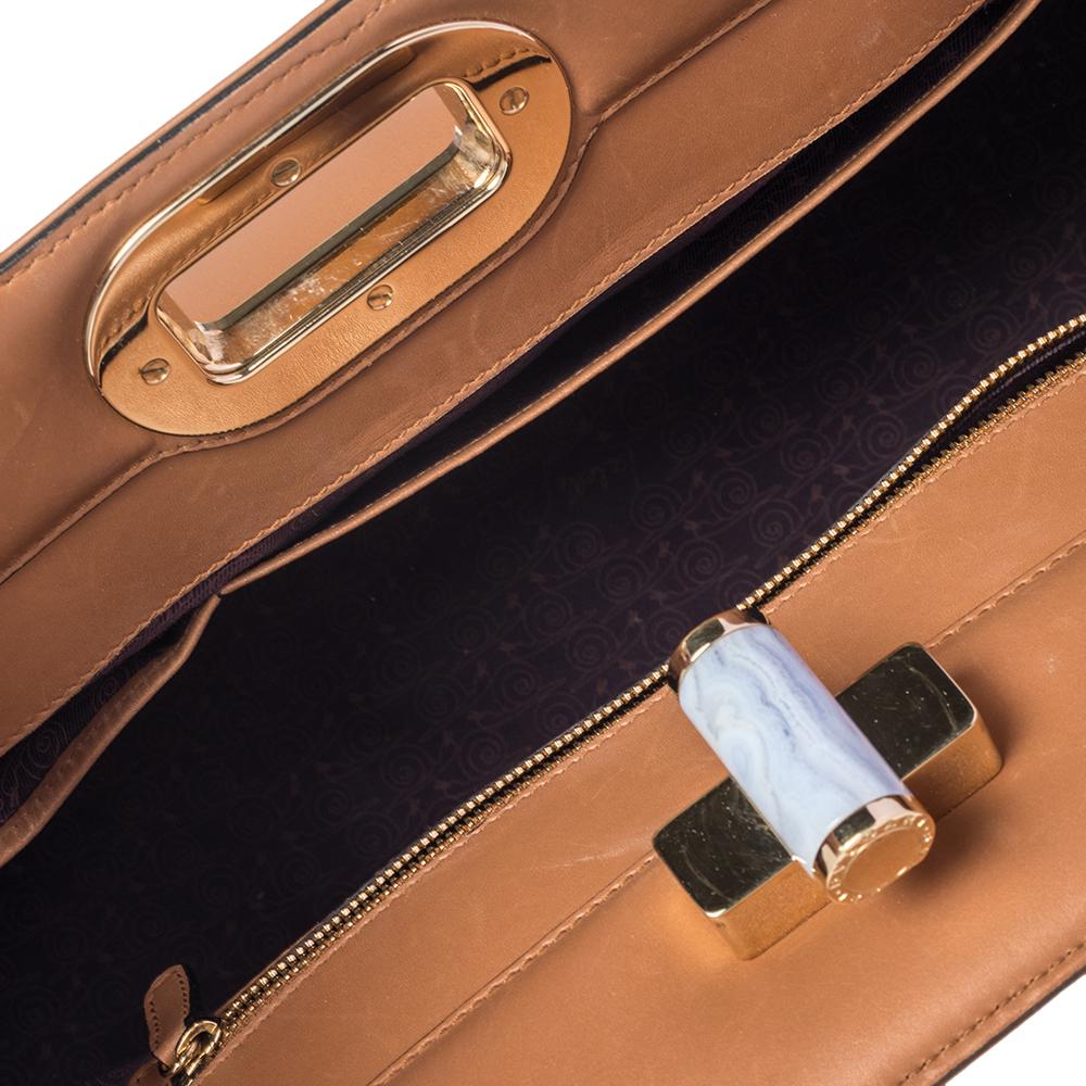 Bvlgari Tan Leather Isabella Rossellini Top Handle Bag 3
