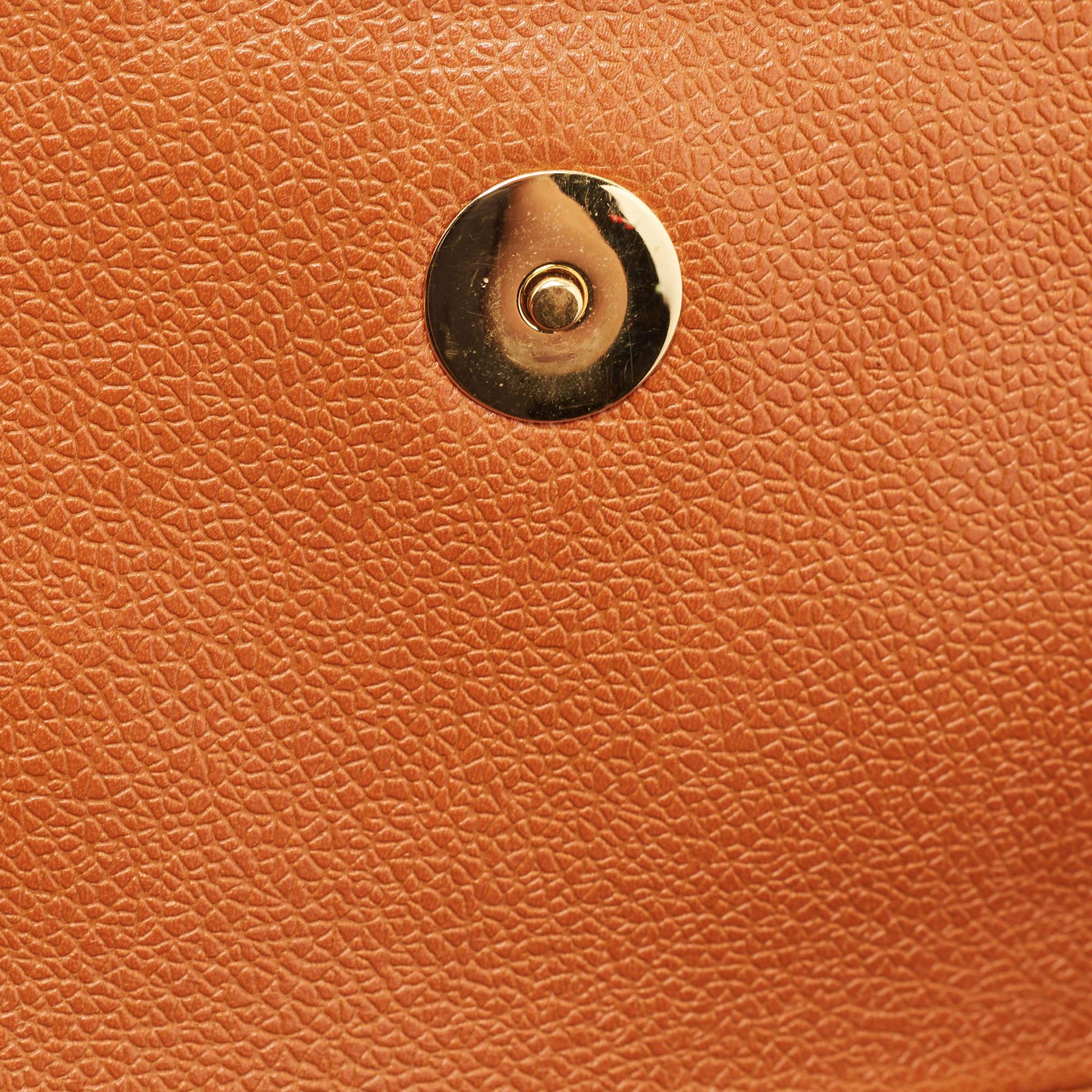 Bvlgari Tan Leather Logo Satchel 11
