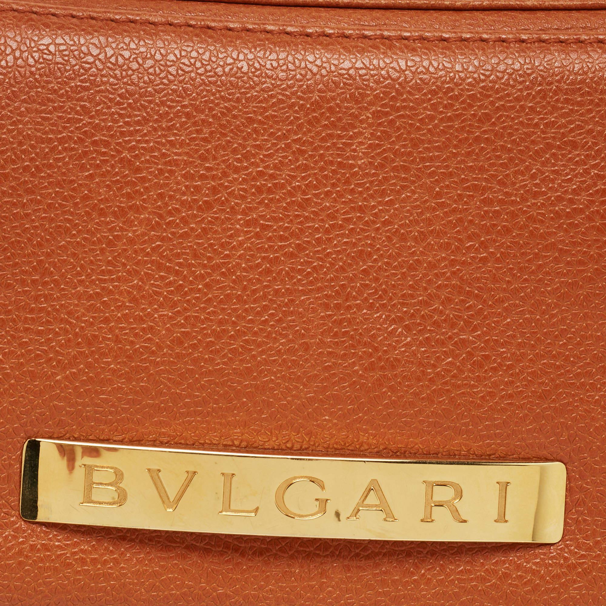 Bvlgari Tan Leather Logo Satchel 4