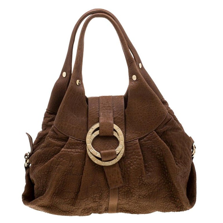 Bvlgari Tan Reduced Leather Chandra Hobo For Sale at 1stDibs