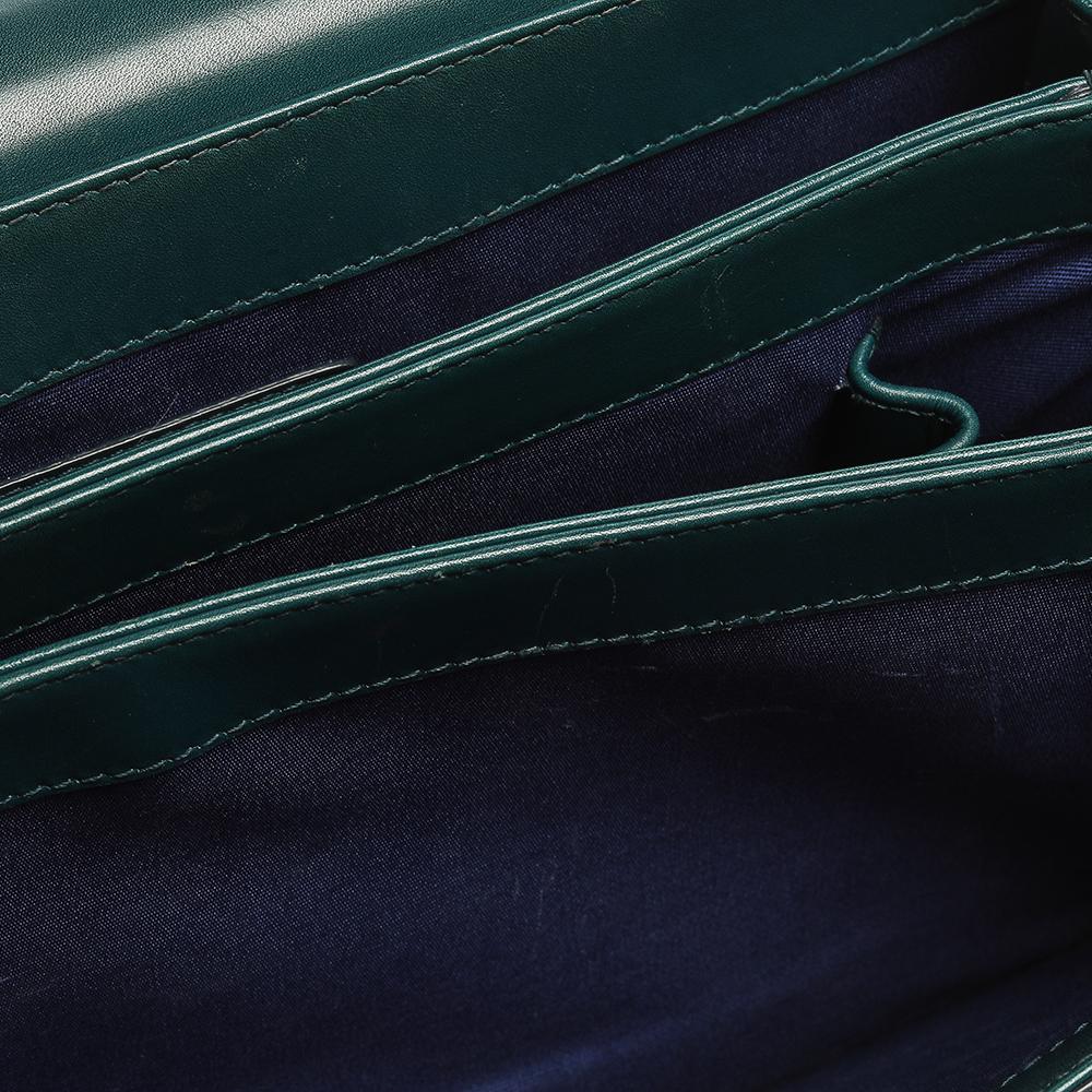 Bvlgari Teal/Black Leather and Perspex Medium Flap Cover Bag 8